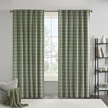 Living Room Decor Lights, Plaid Curtains, Tab Top Curtains, Tab Curtains, Plaid And Leather, Curtain Shop, Privacy Panels, Grey Panels, Lined Curtains