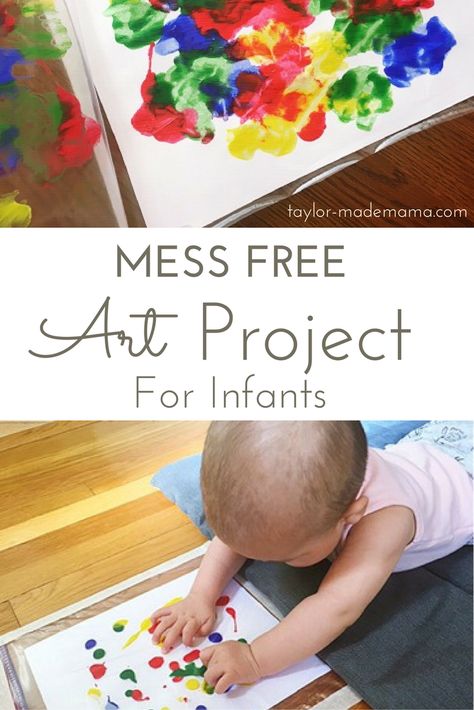 A great sensory based, mess free art project that will keep your baby engaged in Tummy Time and nurture their creativity! Art Project For Infants, Baby Art Projects Infants, Baby Art Activities, Infant Curriculum, Infant Daycare, Infant Classroom, Art Project For Kids, Baby Sensory Play, Baby Art Projects