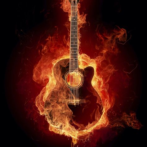 Cool guitar wallpaper Guitar Images, Guitar Logo, Amoled Wallpapers, Fire Photography, Pencak Silat, In Flames, Music Backgrounds, Fire Art, Guitar Art