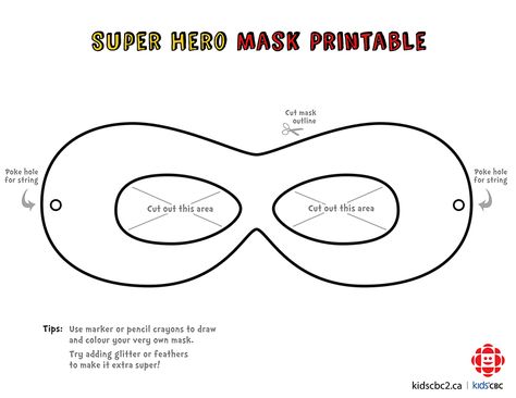 Click to download a blank superhero mask template you can colour in Superhero Mask Template, Superhero Logo Templates, Incredibles Birthday Party, Superhero Mask, Costume Carnaval, Superhero Crafts, Super Hero Theme, 5th Birthday Party Ideas, Superhero Masks