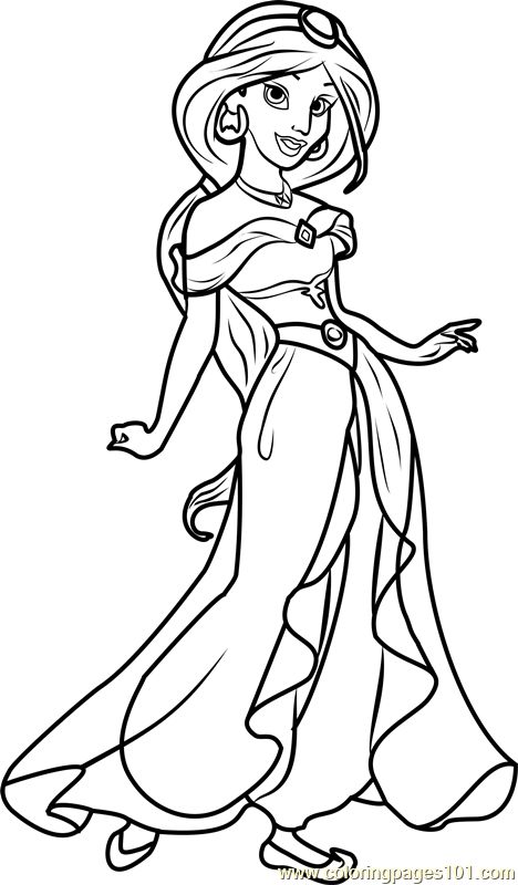 Princess Jasmine Coloring Page Jasmine Coloring Pages, Sleeping Beauty Coloring Pages, Princess Coloring Sheets, Monster Truck Coloring Pages, Disney Princess Colors, Disney Princess Coloring Pages, Farm Animal Coloring Pages, Princess Coloring Pages, Princess Drawings