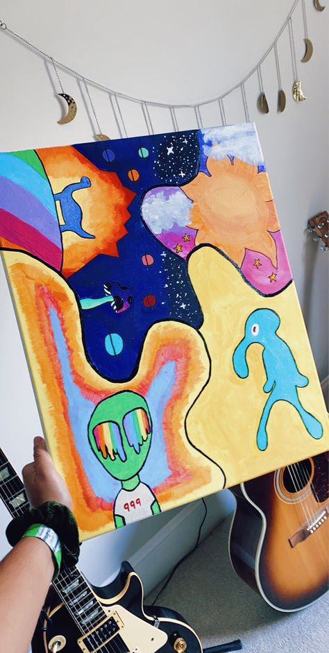 Trippy Art Painting, Planets Drawing, Trippy Paintings, Spongebob Squidward, Easy Graffiti, Easy Graffiti Drawings, Aesthetic Canvas, Drawing Aesthetic, Trippy Painting