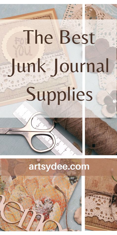 Junk Journal Supplies to get you started with junk journaling. If you have never made a junk journal you are missing out! #junkjournal #ephemera #junkjournalinspiration #junkjournalsupplies Best Writing Pen, Journal Business, Scrapbook Quotes, Junk Journal Supplies, Eco Friendly Art, Cool Journals, Diy Gifts For Friends, Art Therapy Activities, Journal Supplies