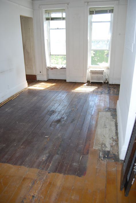 Before And After Flooring, Stained Wood Floors Before And After, Restored Hardwood Floors, Refinished Wood Floors Before And After, Refinished Floors Before And After, Painted Hardwood Floors Old Houses, Refinished Hardwood Floors Before After, Farmhouse Hardwood Floor, Wood Floor Restoration