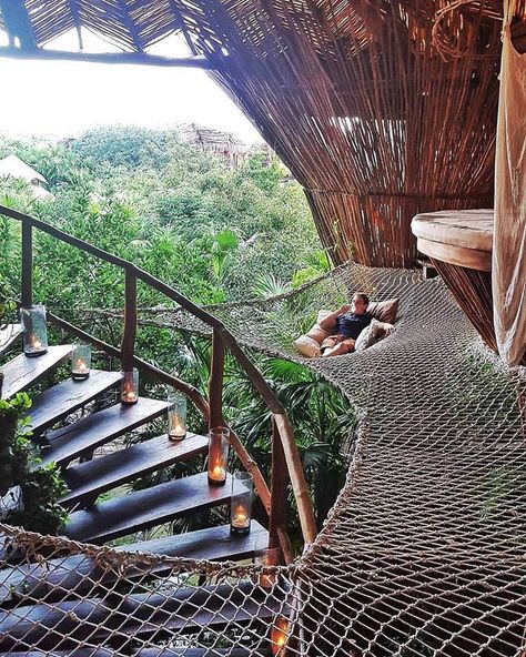 Treehouse goals in Tulum!???????? Tree House Interior, Azulik Tulum, Tree House Plans, Cool Tree Houses, Tree House Designs, Tulum Mexico, House Goals, Ubud, Beautiful Tree