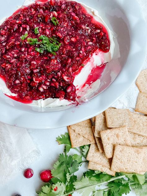 Cranberry Pomegranate Cream Cheese Dip - Plum Street Collective Pomegranate Dip Recipes, Holiday Dips, Cranberry Dip, Chewy Oatmeal Chocolate Chip Cookies, Cranberry Pomegranate, Hemnes Dresser, Cream Cheese Dip, Thanksgiving 2022, Cranberry Cream Cheese