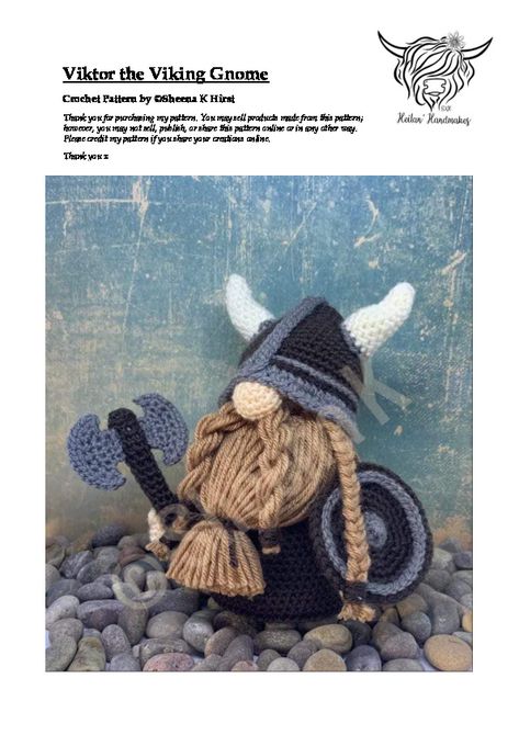 Viking Gnome Crochet Pattern, Crochet Tomte Gnome, Crochet Viking Gnome, Viking Crochet Pattern Free, Viking Gnomes Diy How To Make, Crochet Viking Hat Free Pattern, Viking Crochet Pattern, Gonk Crochet Pattern Free, Crochet Gonk Pattern Free