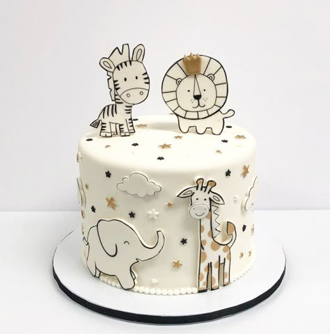 Cake With Animals Birthday, Kids Birthday Cake Design, Animals Cakes Birthday, 1 Birthday Cake Boy, Baby First Birthday Cake Girl, Kids Cakes For Boys, Birthday Cake Boys 1st, First Bday Cake Boy, 1st Bday Cake For Boy