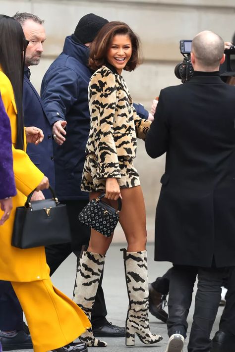 Animal Print Outfits Black Women, Zendaya In Paris, Shake It Up, Law Roach, Light Up Dresses, Jungle Boogie, Wild Outfits, Leo Rising, Zendaya Outfits