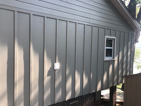 Hardie Board Siding, Mobile Home Exteriors, Board And Batten Exterior, Hardie Board, Mobile Home Makeover, Lake Wylie, Ranch House Exterior, Hardie Siding, Garage Exterior