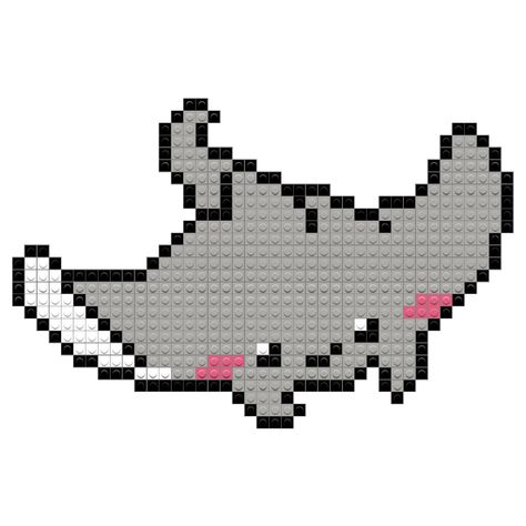 Stingray – BRIK Cross Stitch Pattern Maker, Pearl Beads Pattern, Shark Pattern, Pixel Art Templates, Diy Perler Bead Crafts, Animal Cross Stitch Patterns, Hama Beads Patterns, Diy Embroidery Patterns, Diy Perler Beads