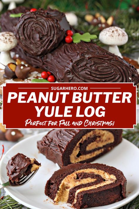 Yule Log Cake Recipe, Yule Log Recipe, Yule Logs, Chocolate Yule Log, Chocolate Roll Cake, Treats Christmas, Xmas Desserts, Yule Log Cake, Cake Rolls