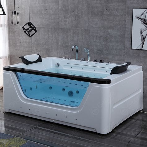 2 Person Bathtub, Bathtub Jacuzzi, Glass Basin, Whirlpool Bath, Whirlpool Bathtub, Acrylic Bathtub, Bathtub Shower, Bathtubs, Bath Tub