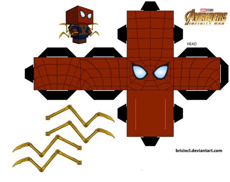 Iron-spider Ver.2 acessories by briciocl on DeviantArt Capas Minecraft, Deadpool And Spiderman, Iron Spider, Paper Doll Template, Paper Toy, Lego Marvel, 3d Paper, Paper Toys, Drawing Tools