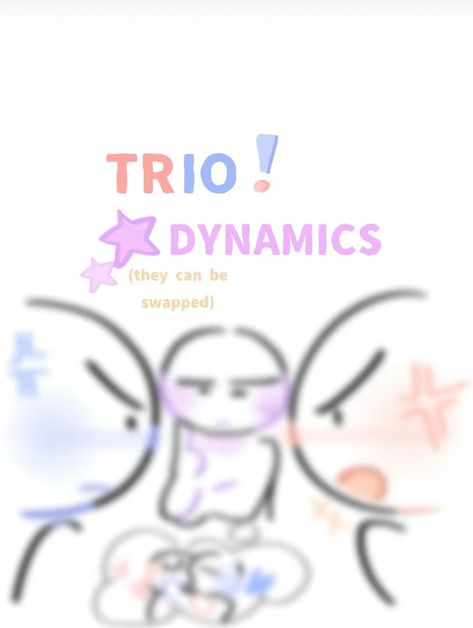 credits to funcake on tt !! @wawa.funcake Character Dynamics Trio, Ship Dynamics Friends, Trio Drawing Ideas, Duo Dynamics Drawing, Trio Tropes, Character Dynamics Friends, Squad Dynamics, Trio Base Drawing, Cute Ship Dynamics