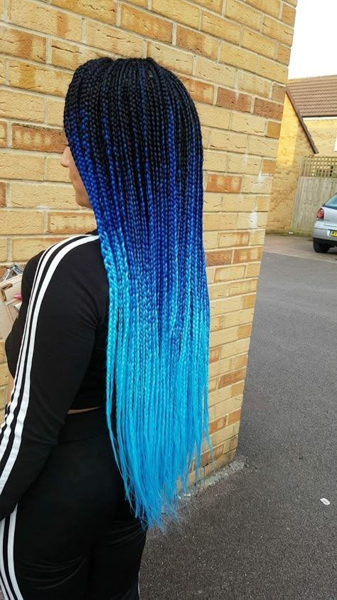 Blue And Black Braids, Blue Box Braids, Purple Box Braids, Gemini Hair, Afro Braids, Big Box Braids, Braid Inspiration, Big Box Braids Hairstyles, Colored Braids