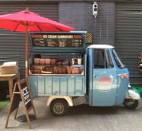 Sandwich Truck, Coffee Food Truck, Gerobak Dorong, Mobile Coffee Shop, Mobile Food Cart, Food Truck Business, Food Cart Design, Ice Cream Cart, Coffee Truck