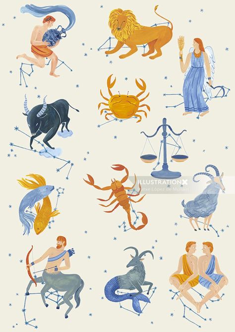 Iratxe López de Munáin Shanghai Planetarium Medium: Gouache and color pencil Client: Shanghai Planetarium signs of the zodiac for the Shanghai planetarium. Zodiac Signs Calendar, Galaxy Crafts, Ian Mcewan, Zodiac Signs Symbols, 달력 디자인, Anime Zodiac, Signs Of The Zodiac, Zodiac Designs, Astrology Art