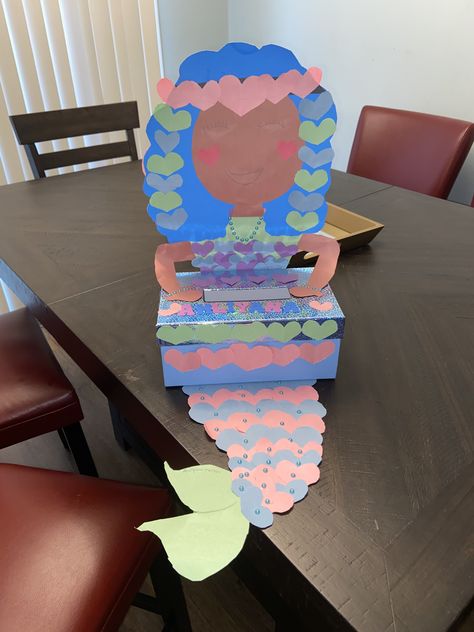 Mermaid Valentines Boxes, Valentines Box Ideas, Valentines Day Box, Valentine Card Box, Valentines Box, Valentine Gifts For Kids, Valentine Day Boxes, Valentines Ideas, Diy Valentine