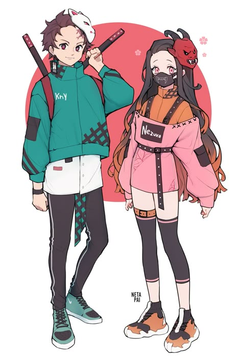 “In fashionable outfits👹 #kimetsunoyaiba #KNY #nezuko #tanjiro” Demon Slayer Hashira Fanart, Kny Nezuko, Kamado Siblings, Naruto Birthday, Demons Layer, Tanjiro And Nezuko, Human Pikachu, Hee Man, Anime Group