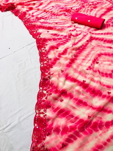 *Hare we go with beautiful shibori print saree for your upcoming festival or entry..😍😍😍* *shibori* Pure and very soft Lite weight Georgette sarees with all over shibori print and allover foil mirrors penal work. Ton to ton cut work and cotton blouse with butti S⁶⁸ *Best price :999+$/-* Premium quality Book your orders Shibori Sarees, Shibori Print, Print Saree, Fancy Sarees, Cotton Blouse, Georgette Sarees, Printed Sarees, Cut Work, Cotton Blouses