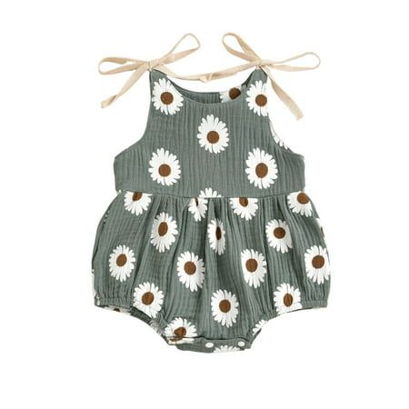 Daisy Cartoon, Sleeveless Romper Jumpsuits, Casual Bodysuit, Summer Baby Clothes, Toddler Romper, Halter Jumpsuit, Jumpsuit Summer