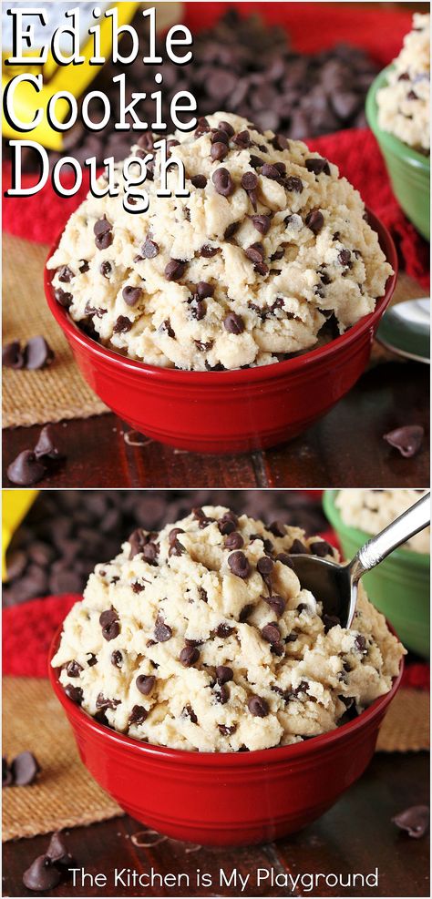 Bowl of edible Chocolate Chip Cookie Dough No Flour Edible Cookie Dough, Home Made Cookie Dough, Chocolate Chip Cookie Dough Dip, Edible Chocolate Chip Cookie Dough, Savory Dips, Amazing Cookie Recipes, Edible Cookie Dough Recipe, Cookie Dough Dip, Plant Based Snacks