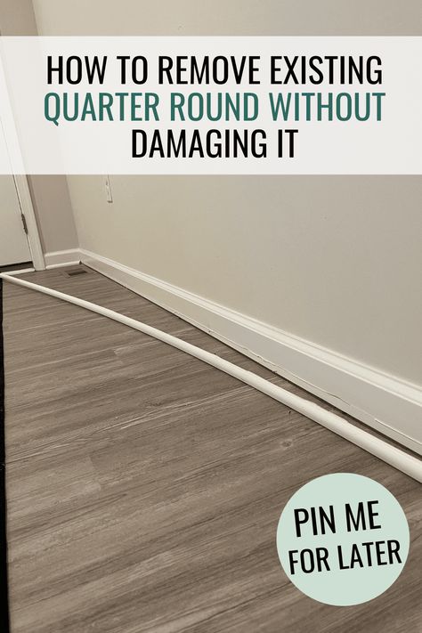 Learn the easiest method for removing quarter round and floor trim. Step by step tutorial for installing trim in your home. Diy Mantel Shelf, Updating Oak Cabinets, Minwax Colors, How To Install Baseboards, Base Shoe Molding, Floating Mantel Shelf, Diy Mantel, Paint Color Combos, Quarter Round Molding