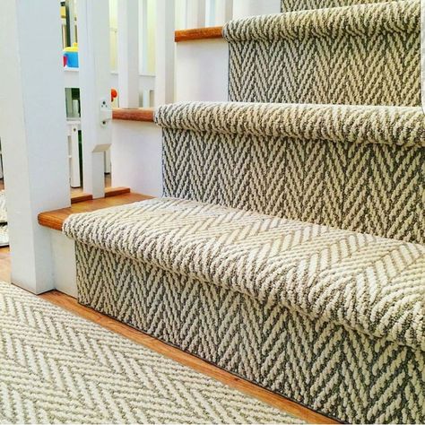 Tuftex Only Natural Tuftex Carpet, Carpeted Stairs, Carpet Staircase, Stairs Renovation, Staircase Runner, Hardwood Stairs, Stair Remodel, Hallway Designs, Stair Decor