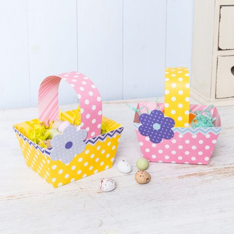 How to make a DIY Easter basket Easter Basket Template, Easter Egg Party, Diy Easter Basket, Egg Carton Flowers, Creative Easter Baskets, Easter Paper Crafts, Treat Basket, Easter Egg Basket, Easy Easter Crafts