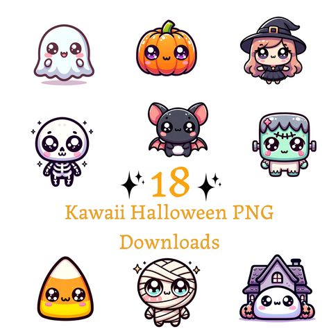 Kawaii Drawings Halloween, Cute Halloween Cartoons, Chibi Halloween Drawings, Halloween Characters Drawings, Halloween Kawaii Drawings, Simple Halloween Drawings, Easy Halloween Doodles, Cute Cat Drawing Halloween, Kawaii Halloween Art