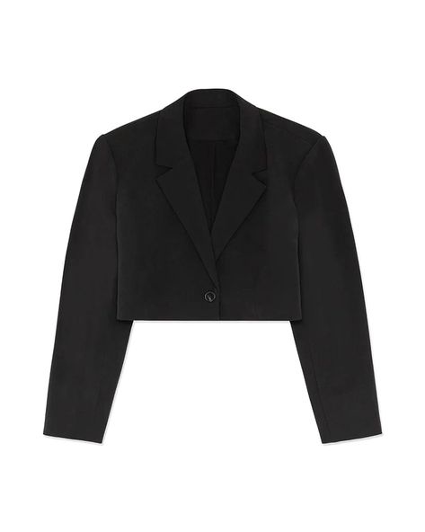 Dress With Cropped Blazer, Black Cropped Single Breasted Outerwear, Business Woman Clothes, Black Classic Single-breasted Cropped Jacket, Crop Blazer Outfit, Black Cropped Blazer With Button Closure, Black Single-breasted Cropped Outerwear, Black Single-breasted Tailored Cropped Jacket, Muslim Outfits Casual