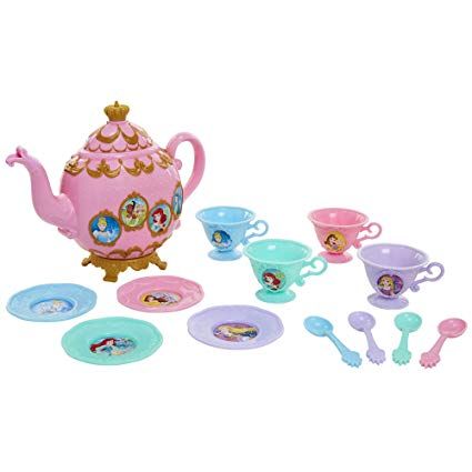 Royal Tea Set, Disney Princess Tea Set, Aqua Color Schemes, Disney Princess Bedroom, Royal Tea Parties, Disney Princess Toys, Toy Tea Set, Princess Toys, Royal Tea