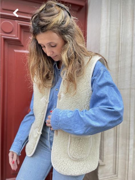 Wool Gilet Outfit, Fleece Gilet Outfit Women, Fleece Gilet Outfit, Teddy Gilet Outfit, Gillet Outfits, Outfit Gilet, Gilet Outfit Women, Wool Gilet, Gilet Outfit