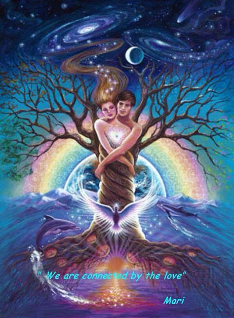 Twin flames always meant to find each other and touch each other's souls each lifetime after the other like this one :) Art Amour, Twin Flame Art, Flame Art, Twin Souls, Twin Flame Love, Spiritual Love, Shiva Shakti, Visionary Art, Romantic Art