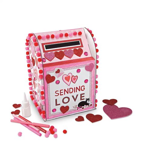 Valentine's Day Mailbox Craft Kit by Creatology™ | Michaels Trash Can Valentines Boxes, Heart Valentines Box For Kids, Girl Valentine Boxes For School, Valentines Day Mailboxes For Kids Diy, Diy Valentines Boxes For Girls Kids, Girls Valentines Day Boxes, Valentine’s Day Mailboxes For Kids, Valentine Mailboxes For Kids Classroom, Diy Valentine Mailbox Ideas