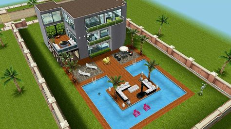 #Sims FreePlay Beach house backyard original design Sims 3 Backyard Ideas, Sims Freeplay House Plans, Minecraft Backyard Design, Sims Freeplay Pool Ideas, Sims Freeplay Backyard Ideas, Sims4 Backyard Ideas, Backyard Ideas Minecraft, Sims 4 Backyard Ideas Pool, The Sims 4 Backyard Ideas