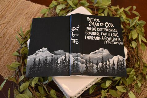 Painted Bible Cover, Bible Goals, Hand Painted Bible Cover, Lds Crafts, Scripture Painting, Mormon Art, Painted Bible, Hand Painted Bible, Scripture Memorization