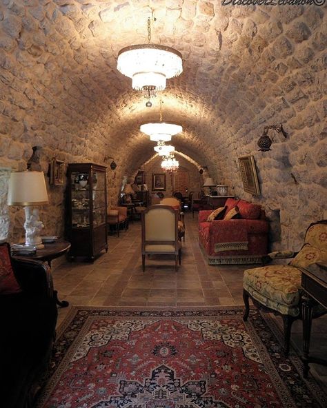 Interior of an old Lebanese house with arcade in Aaramoun (Keserwan). I stayed fresh and took my Lebanese coffee in peace and listening to Wadih el Safi songs... #lebanesehouse #interiorofhouse #houseinlebanon #lebanonhouse #aaramoun #aramoun #keserwan #keserouane #staysafe #stayhome #nocorona #lebanon #discoverlebanon www.discoverlebanon.com Traditional House Interior, Lebanese House, Tiny House Interior Design, Tiny House Interior, Restaurant Interior Design, Mediterranean Style, Restaurant Interior, Commercial Design, Cafe Restaurant