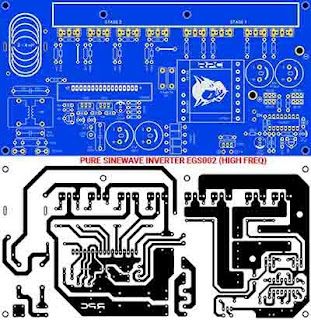 PCB Layout Pure Sine Wave Inverter 12V to 220V AC Basic Electronic Circuits, Circuit Board Design, Diy Amplifier, Electronic Circuit Design, Power Supply Circuit, Electrical Circuit Diagram, Electrical Diagram, Electric Circuit, Electronic Schematics