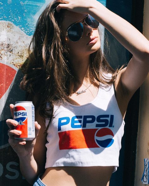 Pepsi anyone ?? #summer #summervibes #beach #summerlove @pepsi #pepsi #meikawoollard Meika Woollard, Cola Wars, Skater Chick, Brand Advertising, Play Button, Pepsi Cola, Fashion Cover, Glamour Photography, Retro Aesthetic