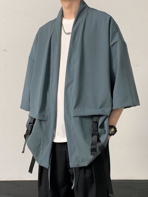 Good quality. Pretty rendering Japanese Shirt Men, Japanese Fashion Men, Kimono Street Style, Neo Chinese Style, Syari Dress, Japanese Mens Fashion, Kimono Shirt, Japanese Shirt, Japanese Clothing