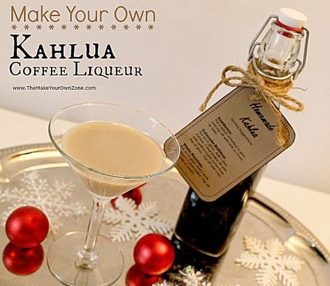 Make your own homemade version of Kahlua coffee liqueur with this simple recipe that's perfect for gift giving too. Homemade Liqueur Recipes, Kahlua Coffee, Homemade Kahlua, Kahlua Recipes, Coffee Liqueur Recipe, Homemade Baileys, Kahlua Coffee Liqueur, Homemade Alcohol, Homemade Liquor