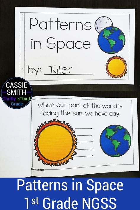 In this first grade science unit, students will learn about patterns and cycles in space. This covers first grade NGSS standards. Students will learn about day and night as well as seasons. Seasons Grade 1, Learning About The Sun Activities, Sun Moon Stars Activities First Grade, Patterns In The Sky First Grade, Space First Grade, Space Unit First Grade, Day And Night Science Projects For Kids, Day And Night Anchor Chart, Science 1st Grade