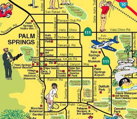 Palm Springs map Palm Springs Map, Downtown Palm Springs, Palm Springs Desert, Lgbtq Art, Palm Springs Hotels, Desert Resort, Palm Springs Bachelorette, West Coast Road Trip, Spring Park