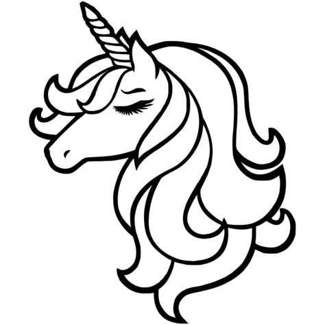 Drawing Of Unicorn, Black And White Unicorn, Unicorn Mandala, Unicorn Outline, Unicorn Template, Unicorn Stencil, Designs For Cricut, Line Art Images, Unicorn Drawing