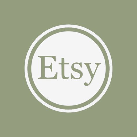 Etsy Logo Aesthetic, Etsy Aesthetic Icon, Etsy Logo Icon, Etsy App Icon Aesthetic, Etsy Icon, Sage Green Iphone Icons, Etsy App Icon, Settings Sage Green Icon, Sage Green Hulu App Icon