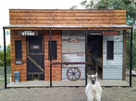 2 Story Goat House, Lamb House Ideas, Chicken And Goat House, Chicken Coop And Goat Pen, Goat And Chicken Pen, Small Goat House, Cute Goat House Ideas, Goat And Chicken House, Goat Platform Ideas