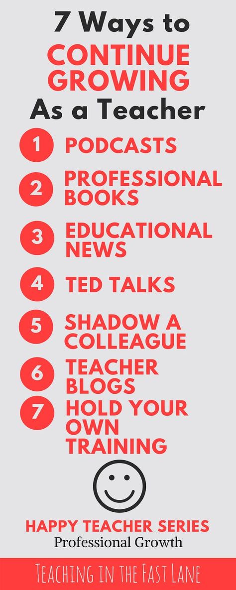 The why of professional development and how it can make you a happier teacher! Included: a list of information ways to continue to grow your teacher skill set! Teacher Development, Happy Teacher, Professional Development For Teachers, Instructional Coaching, Teaching Skills, Professional Learning, Math Methods, Teacher Tips, Teacher Blogs