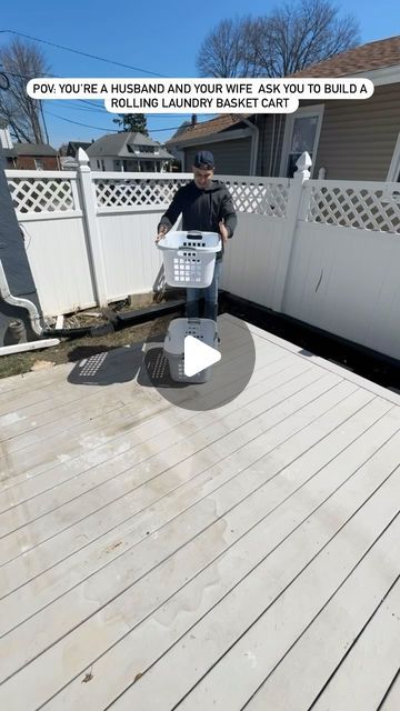 AV Wood Designs on Instagram: "Wife wanted a custom laundry basket holder so I made it happen …… I also added a drying rack as an extra feature to the mobile cart. What do you guys think ? 
•
•
•
#laundry #laundrybasket #diy #process #laundryroom #laundrybasket #custom #fyp #laundromat #wood #diyhomeprojects #dryingrack" Laundry Basket Ideas Diy, Laundry Basket Cart, Pvc Laundry Basket Holder, Diy Drying Rack Laundry, Laundry Sorter Diy, Diy Laundry Basket Holder, Laundry Basket Holder Diy Plans, Pallet Laundry Basket Holder, Diy Laundry Sorter